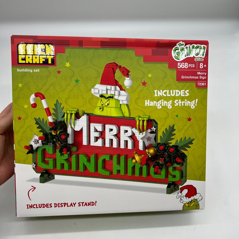 Brickcraft The Grinch Merry Grinchmas Sign Brick Building Kit